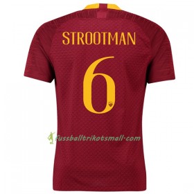 Günstige Fußballtrikots AS Roma Strootman 6 2018-2019 Kurzarm Heimtrikotsatz kaufen